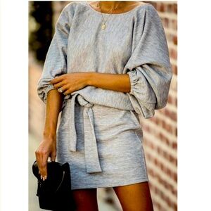 🥀 Gray Knit Wrap Top Reversible Dress, Sz Med, New 🥀